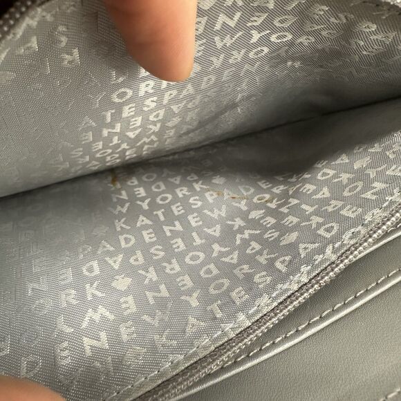 Kate Spade Jackson Crossbody Bag Gray Pebbled Leather Wallet Clutch NO STRAP - Picture 3 of 11